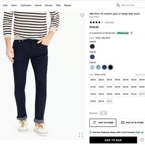 [original 128] Jcrew 484 Slim-fit jeans man navy W31 L32 NEW!